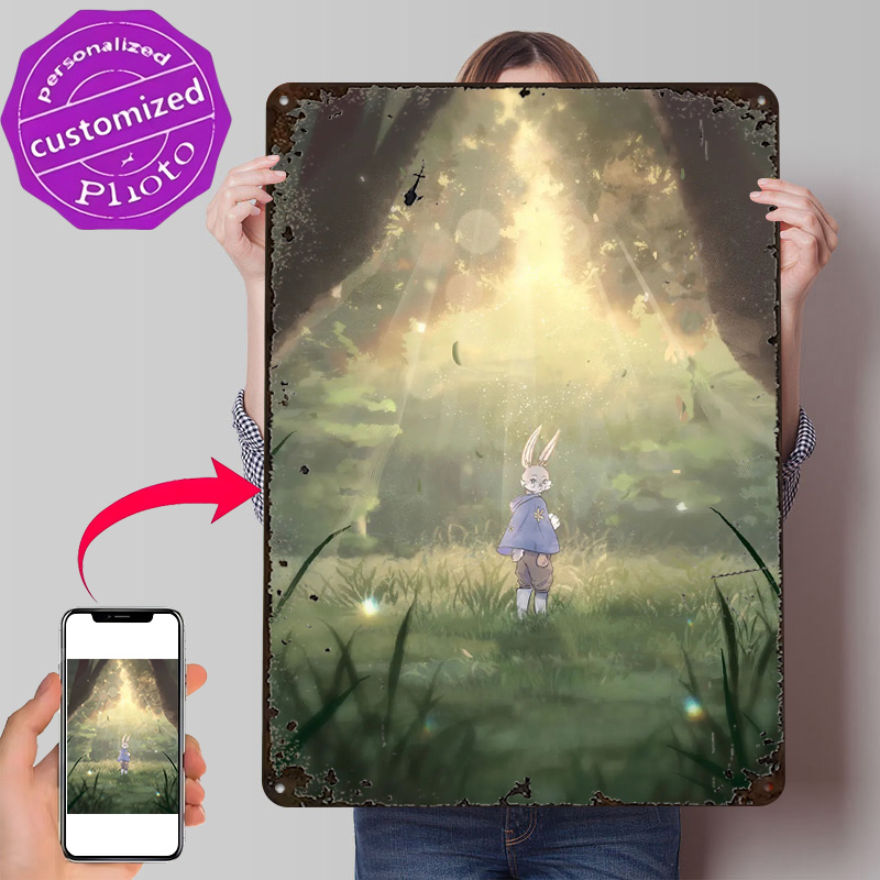 Retro Gaming On - Çimenlikteki Tavşan Posteri Retro 3D Baskılı