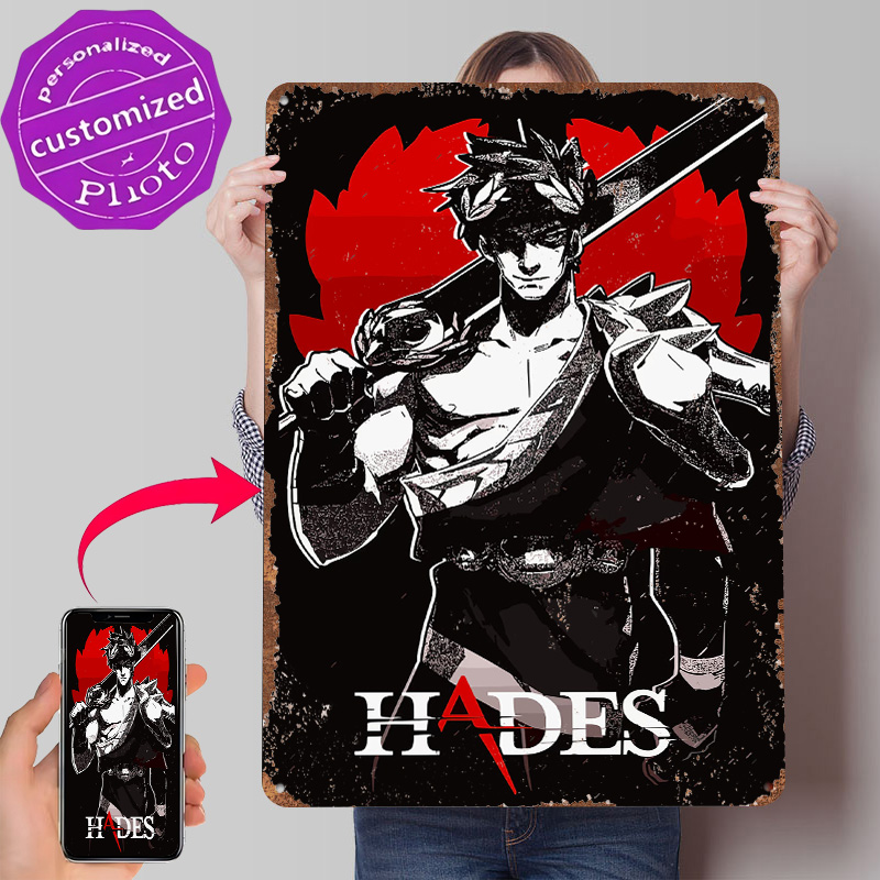 Retro Gaming Bar - Hades Oyunu Metal Poster Özelleştirilmiş Duvar