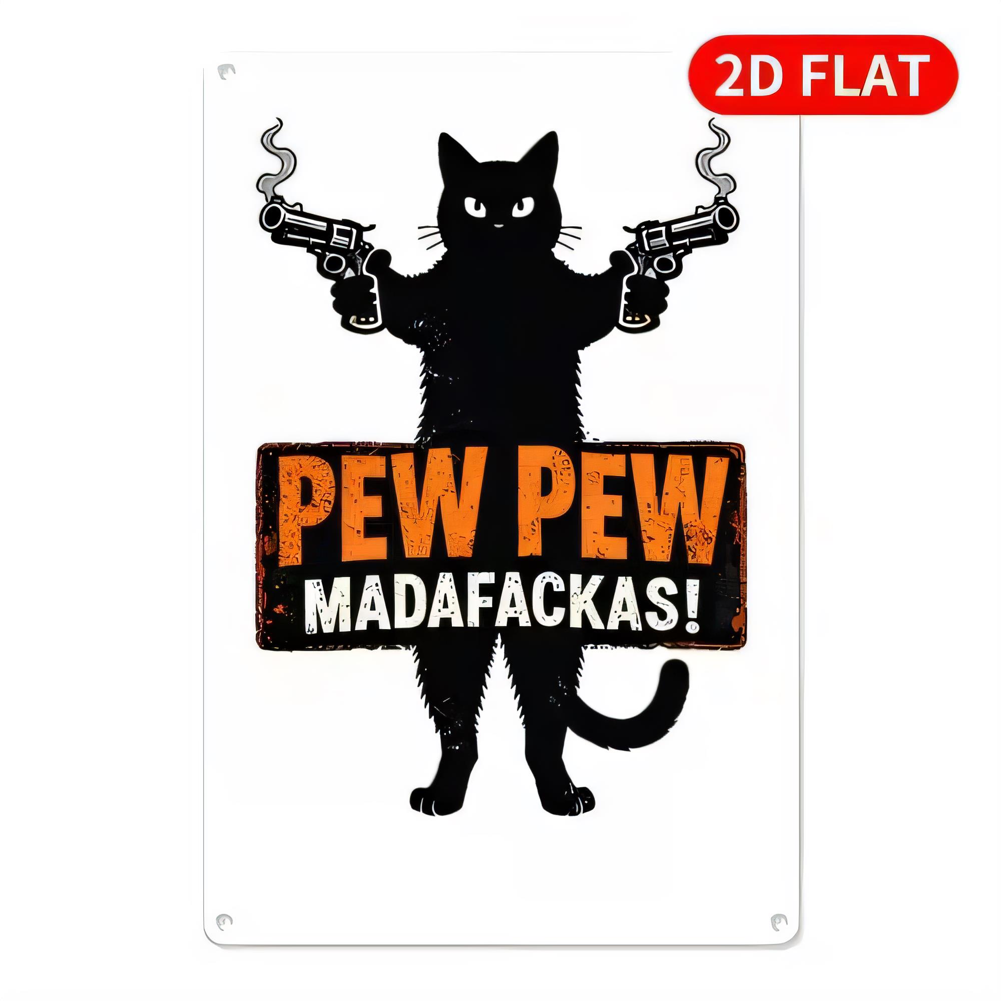 Retro Gaming Bar - Teneke Levha Pew Pew Madafakkas Komik