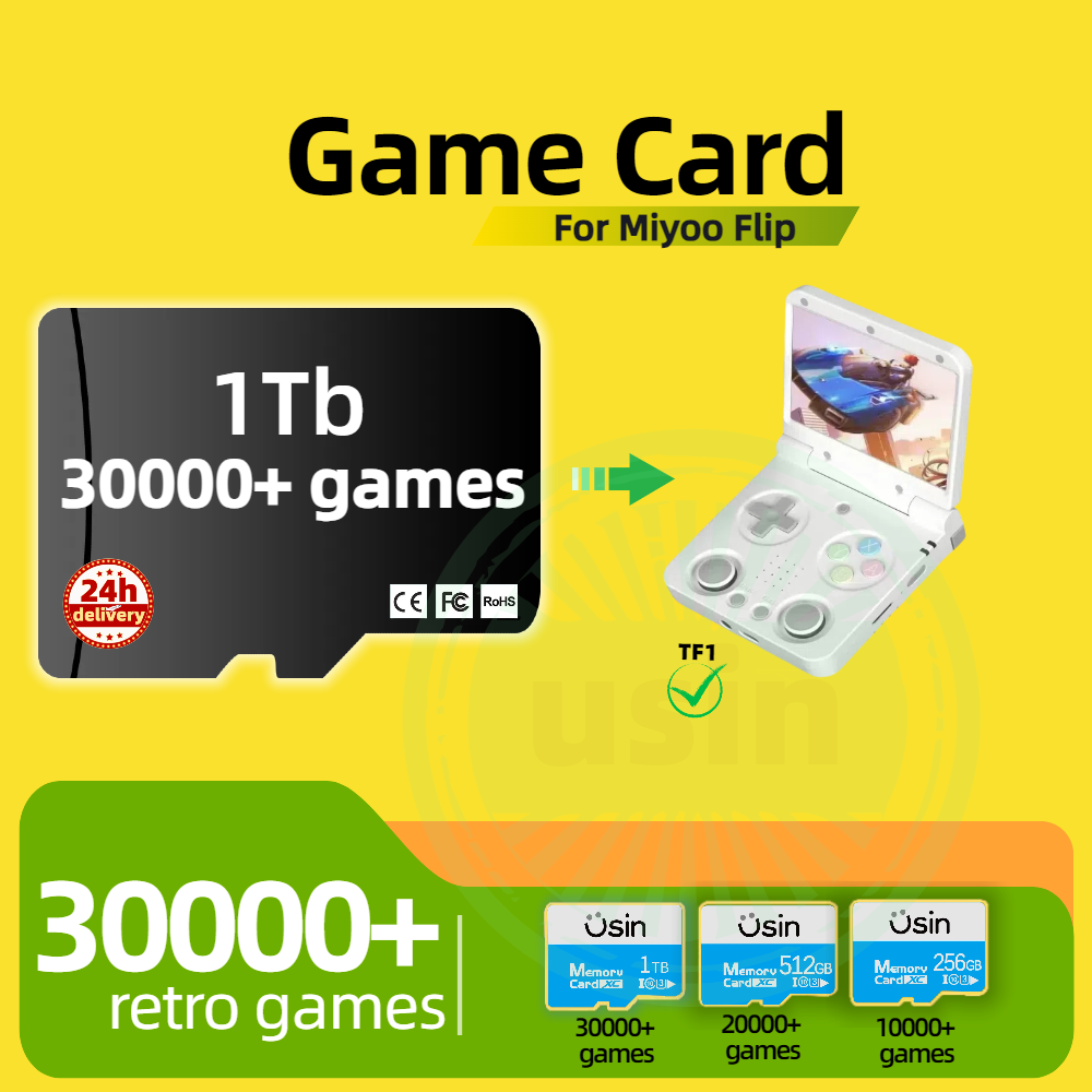 Retro Gaming Tablet - Oyun Kartı Miyoo Flip 30000+ Retro