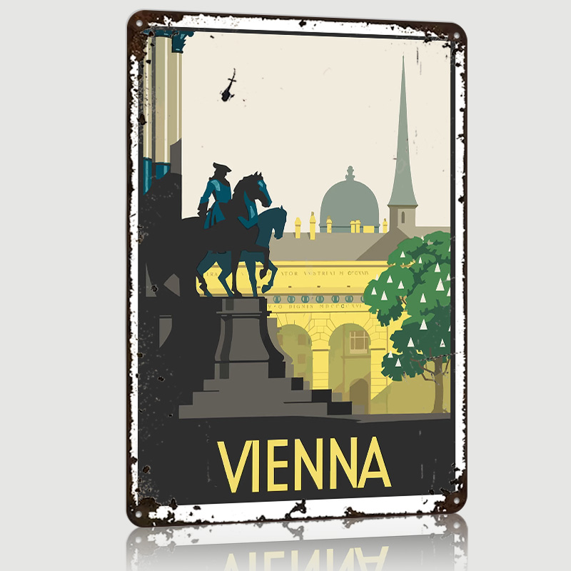 Retro Gaming Vienna - Viyana Metal Poster Özel Duvar Sanatı