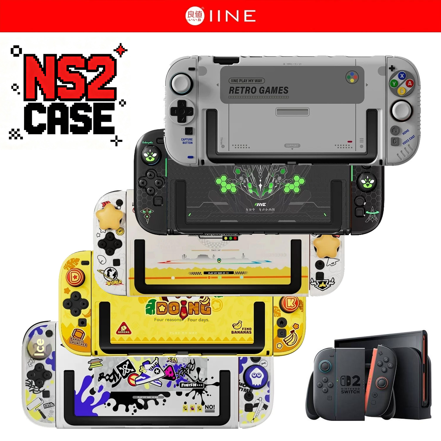 Retro Gaming Nintendo - IINE Retro Kılıf Switch 2 Koruyucu
