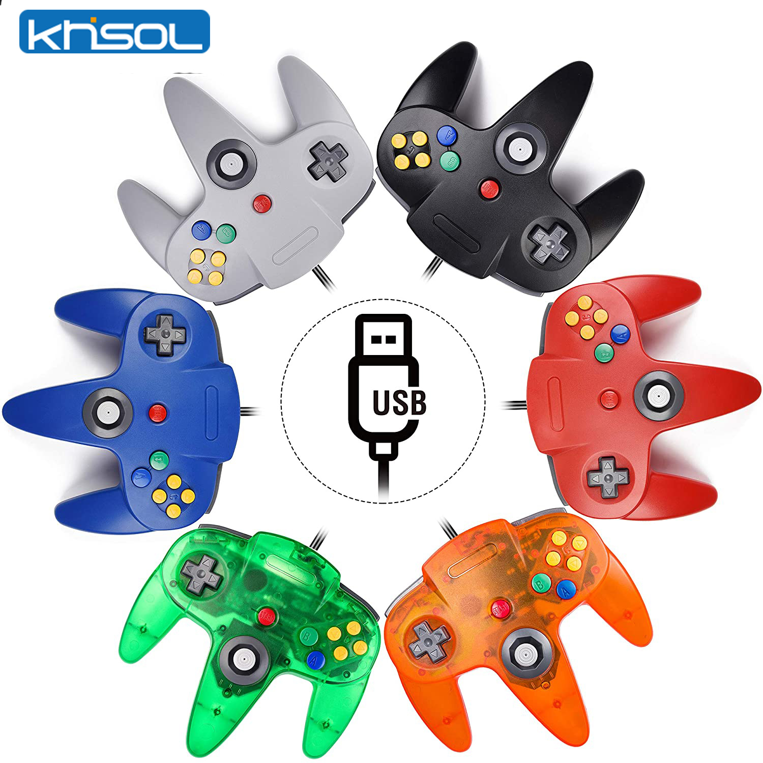 Retro Gaming Nintendo - N64 Denetleyici Klasik USB Kablolu Uzaktan