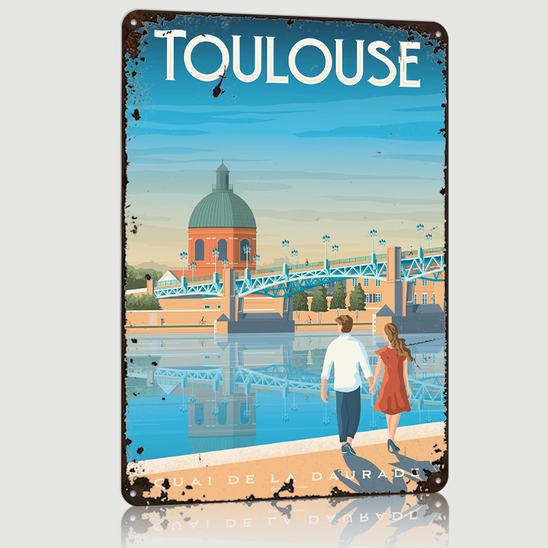 Retro Gaming Toulouse - Toulouse Fransa Baskılı Metal Poster Özel