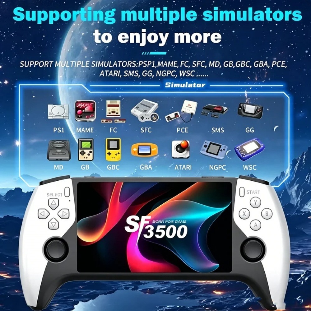 Retro Gaming Tablet - SF3500 5 inç El Oyun Konsolu,