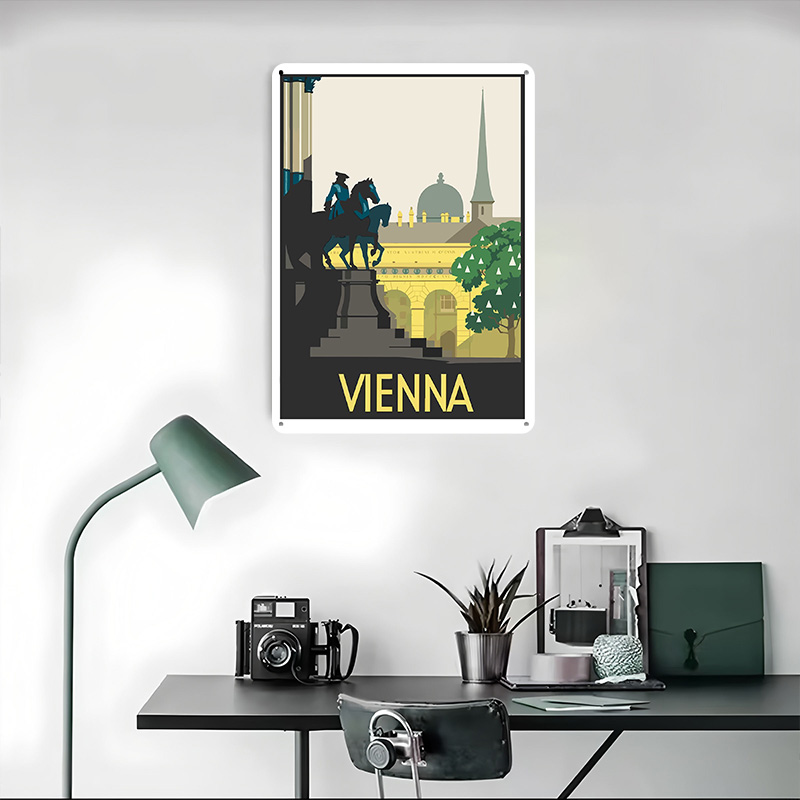 Viyana Metal Poster Özel Duvar - Retro Gaming Vienna incelemesi ve fiyatı